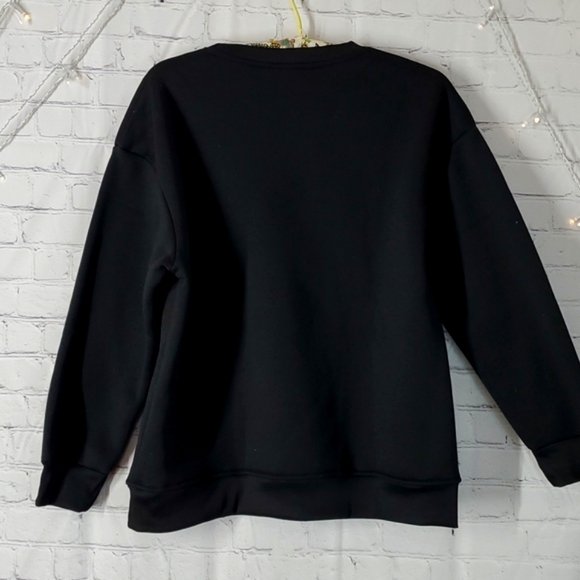 NWOT Skull & Flower Print Pullover Sweatshirt Casual Long Sleeve Crew Neck Sz M - Picture 9 of 12